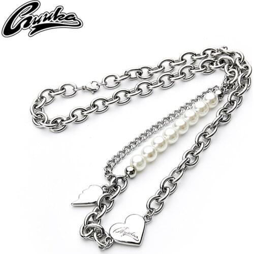 Guka fashion brand pearl folding necklace for Liu Yu and Liu Yu