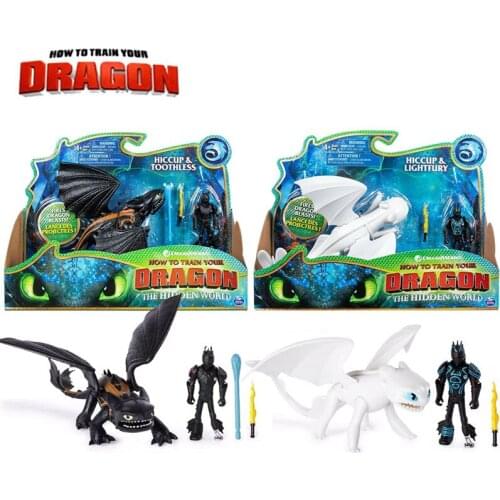 NEW Action Figure How to Train Your Dragon 3 Toothless Light Fury Feature Doll Model Card Set Boxed Toys Gift