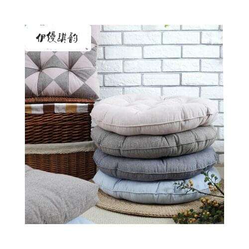 New Round Cotton Linen Meditation Cushion Yoga Cushion Bay Window Cushion Blue/Pink/Light Coffee/Gray High Quality