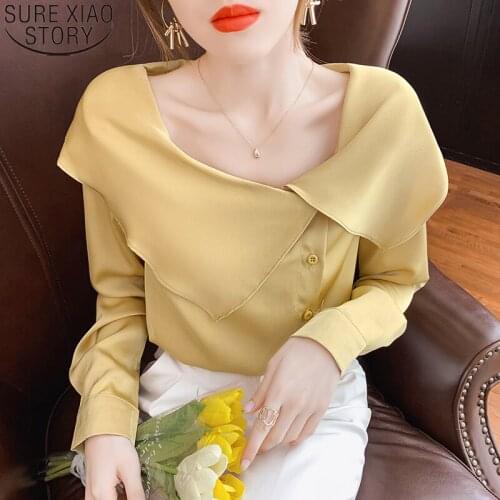 2021 Autumn New Shirt Office Lady Sweet Hong Kong Style French Chic Long Sleeve Top Women Tops Chiffon Blouse Blusa Mujer 16327