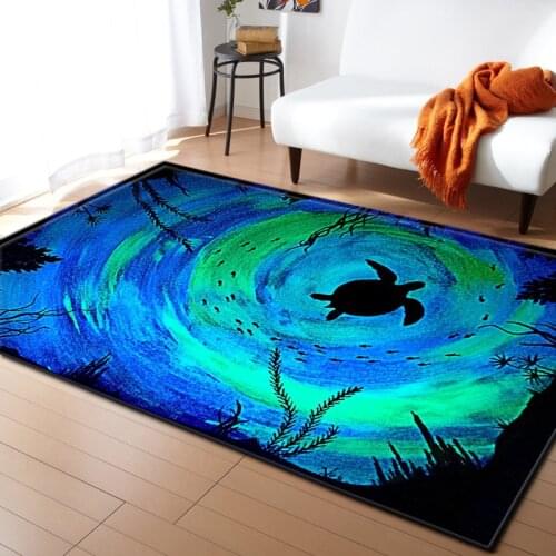 New 3D underwater world living textiles residential soft carpet flannel baby carpet childrens room beautiful turtle carpet