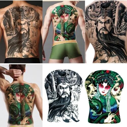 Wholesale disposable tattoo big size full back waterproof 35*48CM temporary tattoos Body Art tatuajes 500pks/lot free shipping