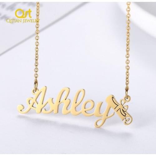 Custom Name Necklace WIth Graduation Gift Personalise Name Present For Best Friends Stainless Steel Names Chain Jewelry Present