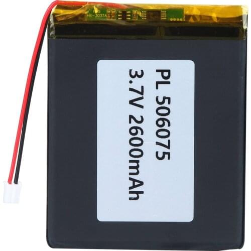 Mejuew 3.7V 2600mAh 506075 Rechargeable Lipo Battery with JST Connector