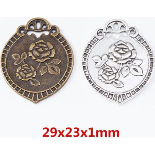 20 pieces of retro metal zinc alloy Huayuan pendant for DIY handmade jewelry necklace making 6981