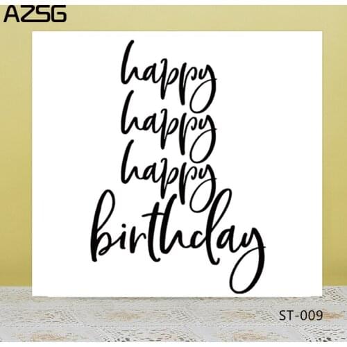 AZSG Happy Birthday Clear Stamps/Seals For DIY Scrapbooking/Card Making/Album Decorative Silicone Stamp Crafts