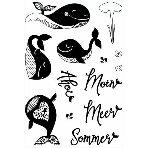 Whale Transparent Clear Silicone Stamp/Seal for DIY scrapbooking/photo album Decorative clear stamp A532