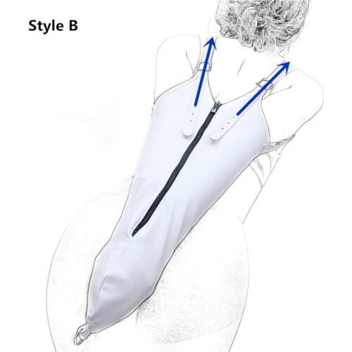 Arm Behind Back Armbinder Restraints Leather Zipper Handcuffs Sex Toys for Men Women Fetish Bdsm Bondage Slave Role Play Flirt