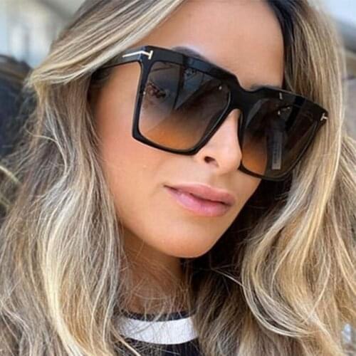 Sunglasses for women vintage high quality Gradient glasses 2020 trends Square Oversized Sunglasses Female oculos de sol