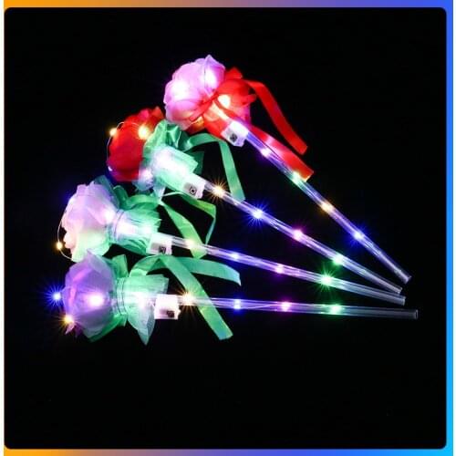 Concert Magic Stick LED Toys Rose Flower Star Ball Fairy Stick Colorful Cartoon Ball Flash Wand Child Toys Party Light Sticks