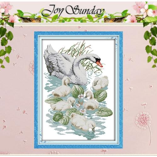 Swan Mother and Son Counted Cross Stitch 11CT 14CT Cross Stitch animals Cross Stitch Kits for Embroidery Home Decor Needlework