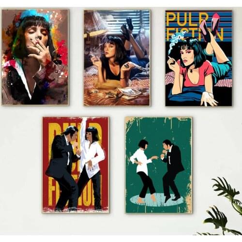 Famous Cartoon Movie Canvas Paintings Comedy Film Pulp Fiction Poster Print Wall Art Pictures for Living Room Wall Decor Cuadros