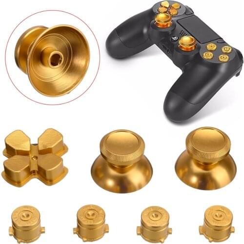 1 Set Alloy Metal Bullet Buttons Thumbsticks Cap Kit For PS4 Controller Gamepad Controller
