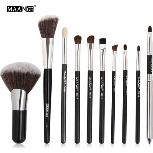 10 Horse Hair Makeup Brush Basic Set, Eye Brush, Beauty Dressing Tool, Rouge High-End Portable Eye Shadow Cosmetic Brush Set