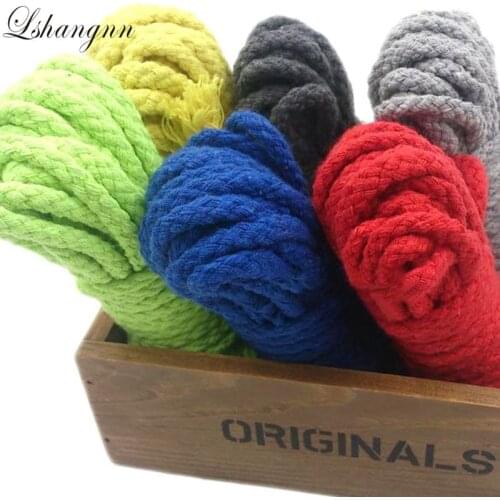 Lshangnn 20 Meters 100% Cotton Twisted Cotton Cords 8mm DIY Craft Decoration Rope Cotton Cord for Bag Drawstring Belt 13 Colors