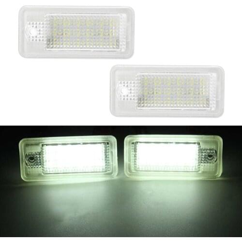 2Pcs Error Free 18 SMD Car LED Number License Plate Lights Lamps White For Audi A4 A3 A6 C6 A8 B6 B7 S4 S3 S8 Q7 RS4 RS6 Q7