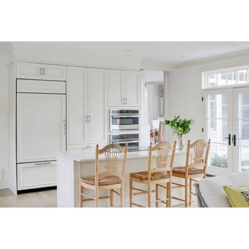 2017 hot sales new design classic custom made solid wood kitchen cabinets matt flat panel wooden kitchen with island SKC1612026