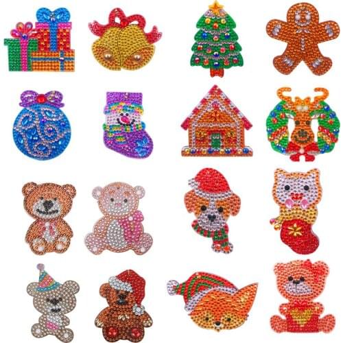 DIY Diamond Keychain Special Shaped Full Diamond Painting Keyring Pendant Gift New Year Christmas Decorations Keychains