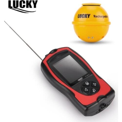 Lucky Wireless Sonar Fish finder Alarm Sensor Water depth fish size with Color LCD Display Pesca Deeper Fish finder fishing lure