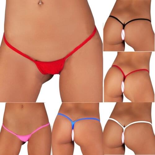 ETAOLINE Sexy Womens Thong Underwear Female G-String Briefs Micro String Sexy Women Temptation Panties Black Red