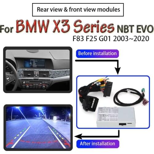 Rear View Camera For BMW X3 E83 F25 G01 CIC NBT EVO MGU 2003~2020 Adapter Original Upgrade System Screen Backup Camera Decoder
