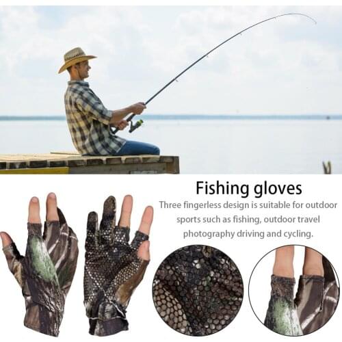 Camouflage Gel Fingerless Gloves For Hunting Fishing Stretch Lycra Protection Gloves For Men And Women Outdoor Practical