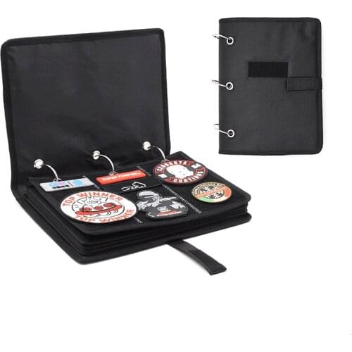 5 Page Badge Collection Display Book Military Velcro Armband Finishing Embroidery Patch Storage Hanging Bag Metal Buckle Poster