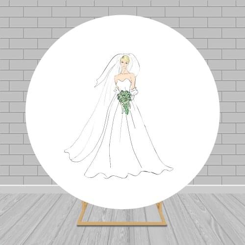 Circle Wedding party decoration for photography Customize background for photocall boda bridal Shower Round Backdrop