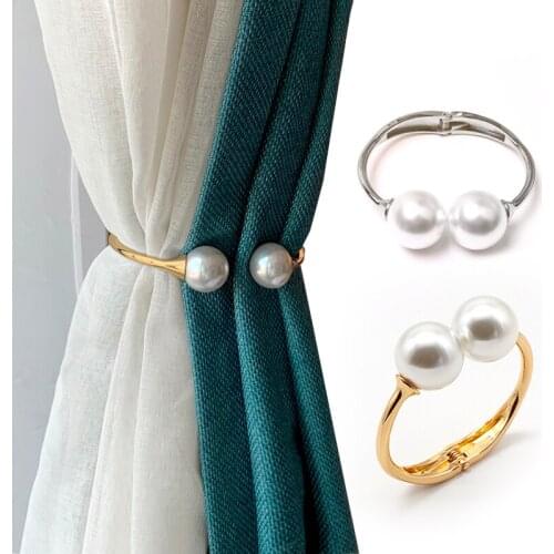 1Pc Pearl Magnetic Ball Curtain Tie Rope Hooks Tiebacks Buckle Clips Accessoires For Living Room Bedroom Curtain Retaining Clip