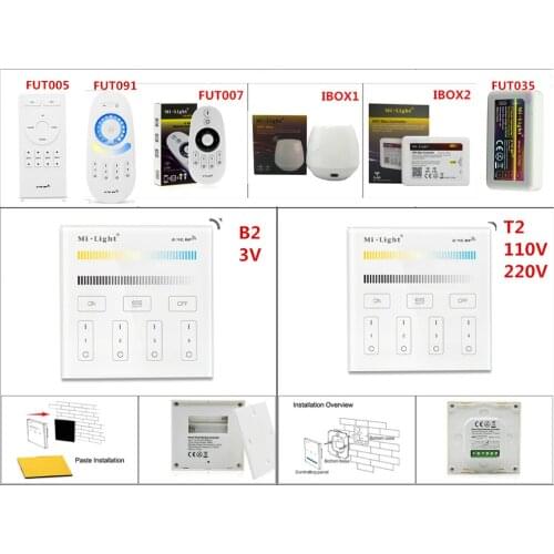 Miboxer FUT035/WL-BOX1/B2/T2 led strip Light dimmer 4-Zone Brightness Smart Panel WiFi iBox Smart Controller