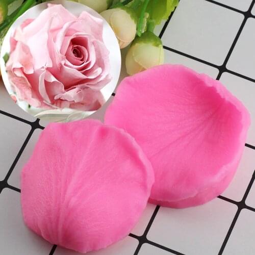 Mujiang Rose Flower Petals Embossed Silicone Mold Flower Making Fondant Cake Decorating Tools Chocolate Candy Polymer Clay Molds