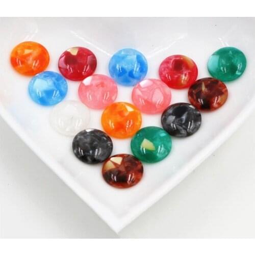 New Fashion 40pcs 12mm Mix Colors Artificial shells Flat back Resin Cabochons Cameo