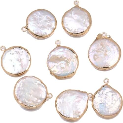 Fashion Natural Freshwater Pearl Pendants Round Shape Charms for Jewelry Making Pendants Necklace DIY Accessories Fit Necklaces