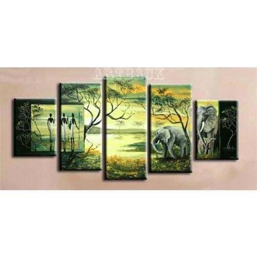 Full square / round 5d diamond painting elephant tree five spell combination painting 3D embroidery living room decoration