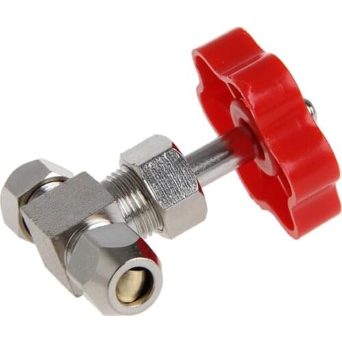 R9UD Durable Tube Nickel-Plated Brass Plug Needle Valve OD 6mm/8mm/10mm