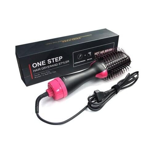 Dropshipping 2 IN 1 One Step Hair Dryer Hot Air Brush Hair Straightener Comb Curling brush hair styling tools