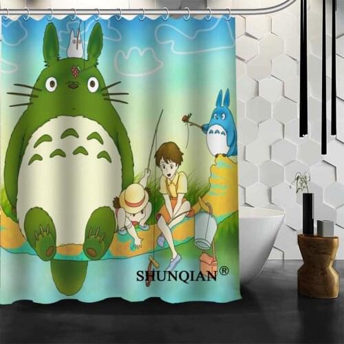 Totoro Shower Curtain High Quality Bath screens Modern Polyester Fabric Customized bath curtain