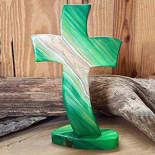Sculptures Pendnat Decorative Creative Lightweight Wooden Cross Hanging Pendant Ornament for Daily Used 2021
