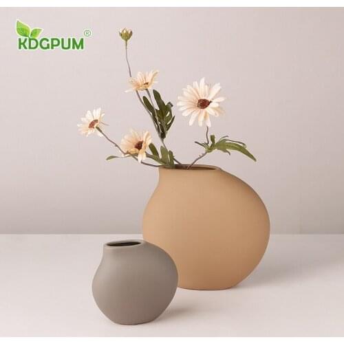 Modern Handmade Ceramic Vase Simple Morandi Sukiyaki Flower Stand Can Be Hydroponic Creative Nordic Home Decoration Ornaments