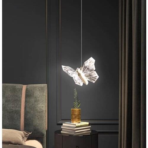 Light luxury small chandelier bedroom bedside bar personality indoor butterfly balcony warm light corridor warm and beautiful