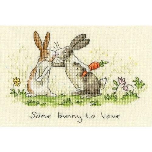 Popular Needlepoint Some Bunny To Love Cross Stitch Hand Embroidery Designs with 100% Cotton Floss &Free Shipping for Wall Decor