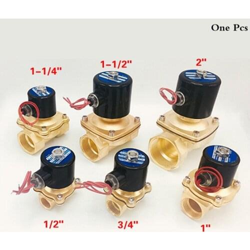 1/2"-2" BSP NPT 2 Way Brass Solenoid Valve Water Female Thread Solenoid Pulse Valve Electric Magnetic Valve Switch Check Valve
