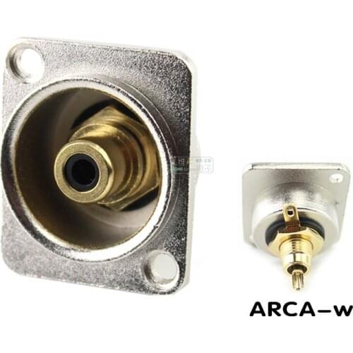 1Pcs RCA AV female socket pure copper gold-plated D-type metal shell audio and video junction box panel base ARCA/A367A-W