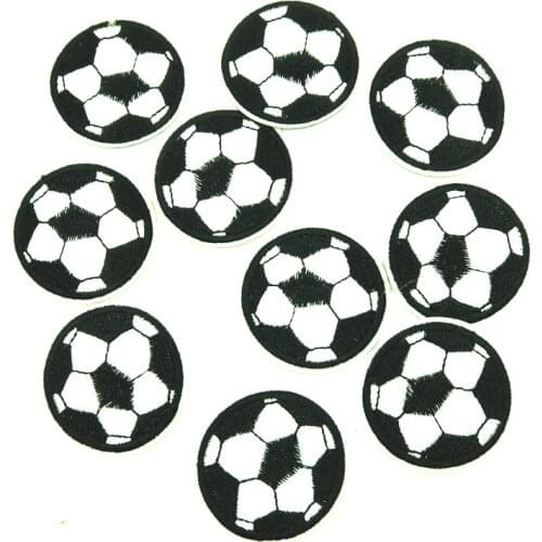 10 pcs football micro chapter embroidery patches iron on applique for clothes diy craft accessory Sewing patch embroidered