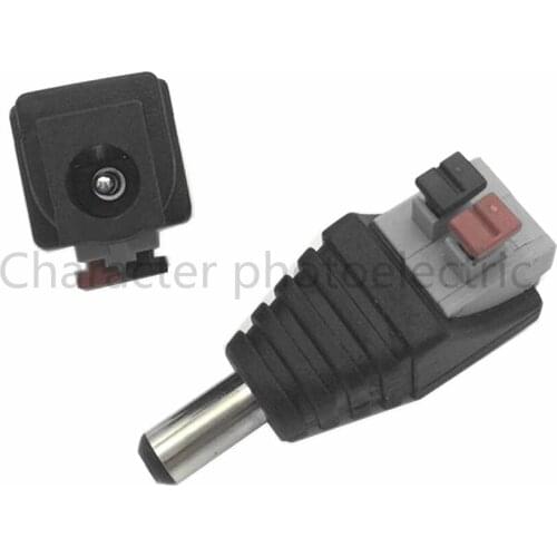 10pcs/lotDC Connector for LED Strip Design Clip Spring Connector 5.5*2.1mm Male Female DC Connector Adapter