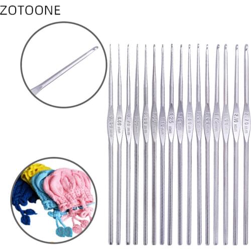 16Pcs/set Metal Knitting Needles for Lace 12.2cm Handle Single Head Iron Crochet Hook Crochet Needles DIY Craft Sewing Tools D