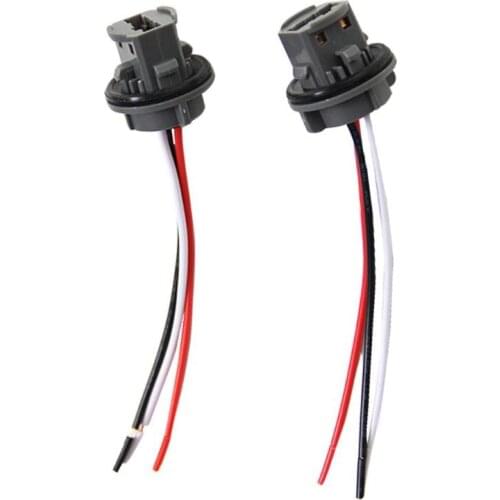 2pcs T20 7443 Car Bulb Holder Lamp 12V Socket Adapter LED Side Light Connector High Heat Resistant Copper Wire