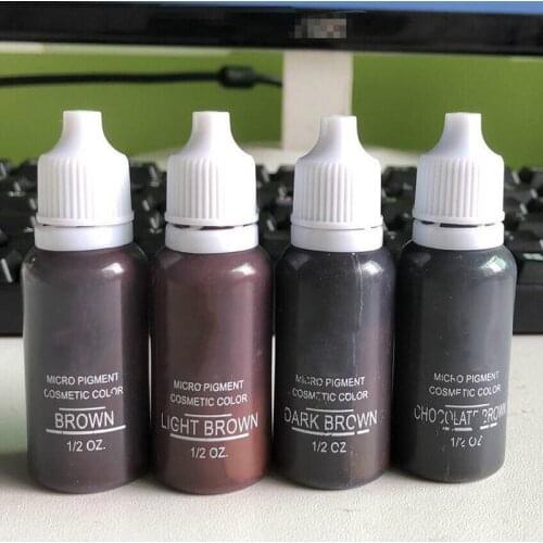 4color Black Permanent Makeup Micro pigments Set BTCH Tattoo Ink Cosmetic Kit For Tattoo Eyebrow Lip Make up Mixed color 15ml