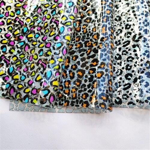 5 sheetsA4 20*33cm lepoard waterproof UV transparent printed sheet PVC Leather DIY Bow Bag Crafts 1177
