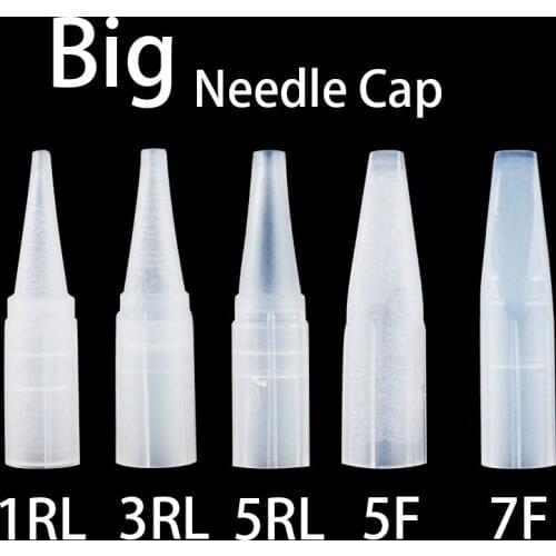 500Pcs 0.5*0.7*2.5CM Permanent Makeup Eyebrow Lips Tip Tattoo Needle Caps Nozzle Machine 1RL 3RL 5RL 5F 7F